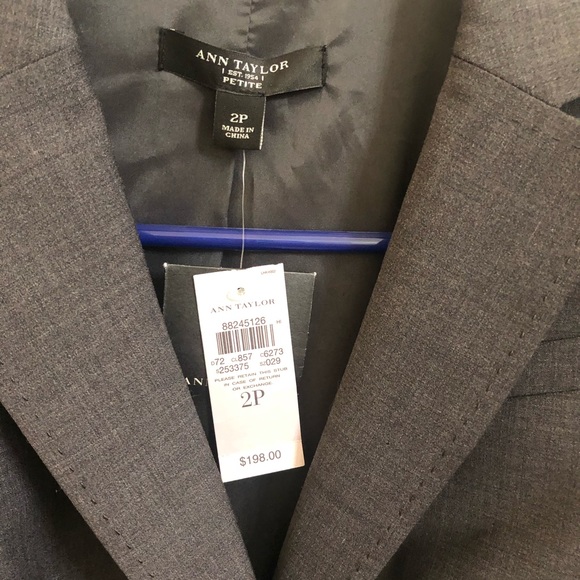 Ann Taylor Gray Jacket Size Petite 2 - Picture 2 of 5